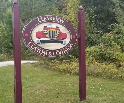 Clearview collision sign